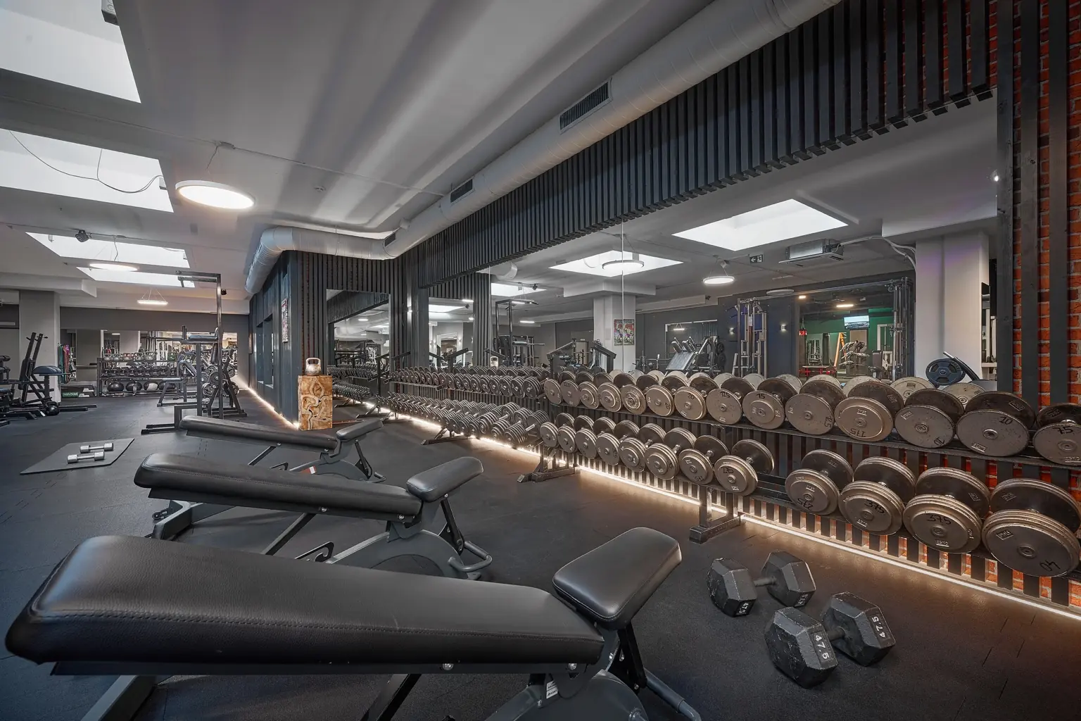 Krafttrainingsbereich im Active City Fitnessclub Krems